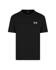 T-shirt uomo nera in cotone con stampa logata 8NPT25 PJVPZ | EA7