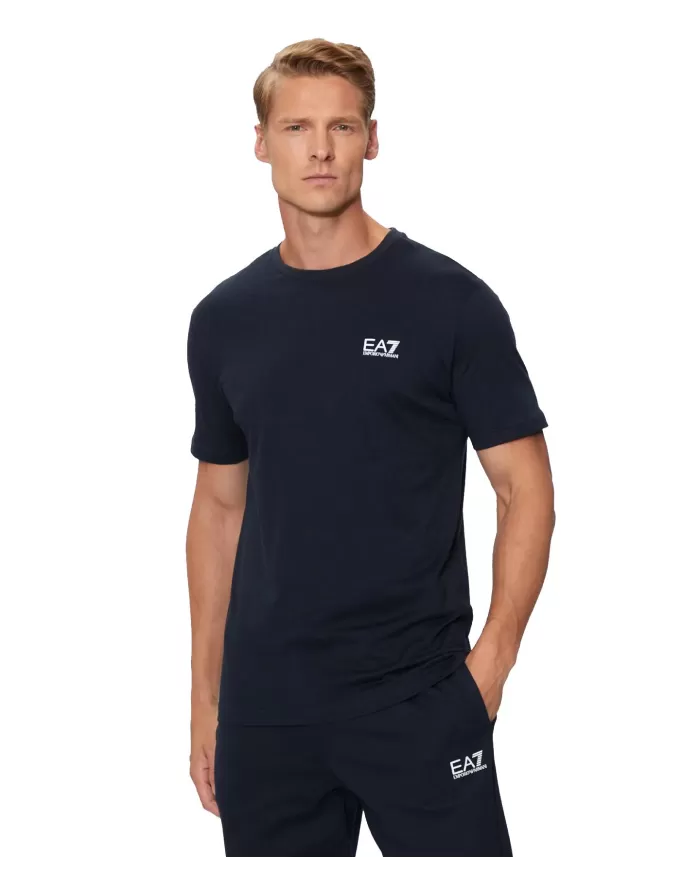 T-shirt uomo blue in cotone con stampa logata 8NPT25 PJVPZ | EA7 T-shirt uomo blue in cotone con stampa logata 8NPT25 PJVPZ | EA7