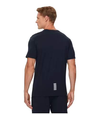 T-shirt uomo blue in cotone con stampa logata 8NPT25 PJVPZ | EA7 T-shirt uomo blue in cotone con stampa logata 8NPT25 PJVPZ | EA7