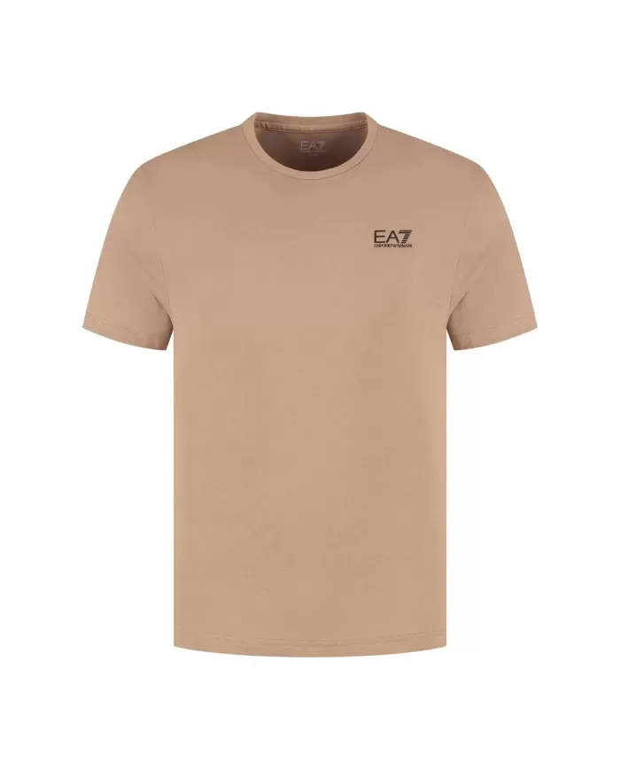 T-shirt uomo nocciola in cotone con stampa logata 8NPT25 PJVPZ | EA7 T-shirt uomo nocciola in cotone con stampa logata 8NPT25 PJVPZ | EA7