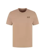 T-shirt uomo nocciola in cotone con stampa logata 8NPT25 PJVPZ | EA7