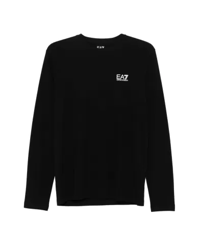 t-shirt uomo nera in cotone con logo stampato 8NPT28 PJVQZ | EA7 t-shirt uomo nera in cotone con logo stampato 8NPT28 PJVQZ | EA7