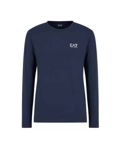 t-shirt uomo blue in cotone con logo stampato 8NPT28 PJVQZ | EA7 t-shirt uomo blue in cotone con logo stampato 8NPT28 PJVQZ | EA7