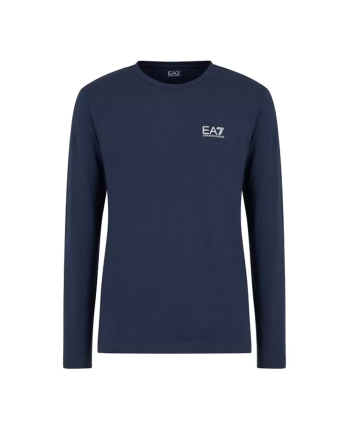 t-shirt uomo blue in cotone con logo stampato 8NPT28 PJVQZ | EA7 t-shirt uomo blue in cotone con logo stampato 8NPT28 PJVQZ | EA7