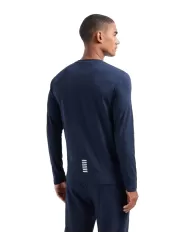 t-shirt uomo blue in cotone con logo stampato 8NPT28 PJVQZ | EA7