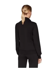 Felpa donna nera con zip dettagli logati a strass 8NTM43 TJ9RZ | EA7