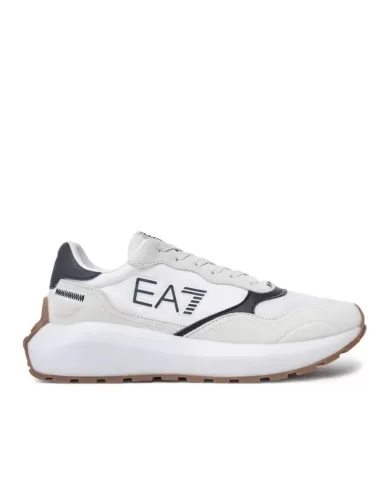 Sneakers uomo bianche/nere runner con stampa logata X8X186 XK401 | EA7