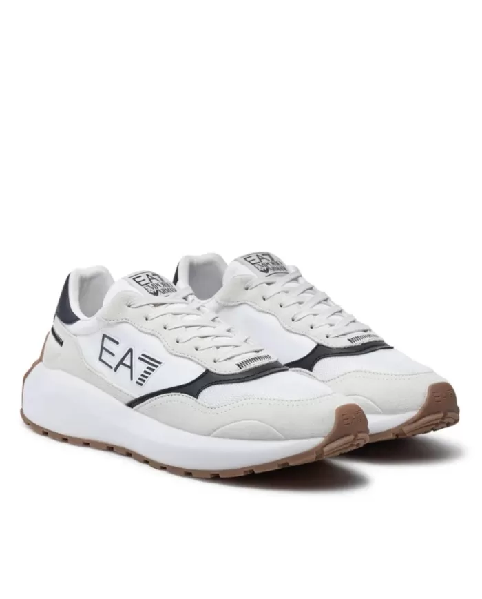 Sneakers uomo bianche/nere runner con stampa logata X8X186 XK401 | EA7 Sneakers uomo bianche/nere runner con stampa logata X8X186 XK401 | EA7