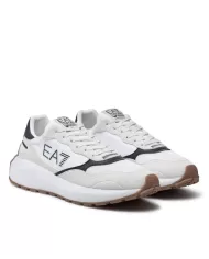 Sneakers uomo bianche/nere runner con stampa logata X8X186 XK401 | EA7