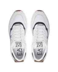 Sneakers uomo bianche/nere runner con stampa logata X8X186 XK401 | EA7