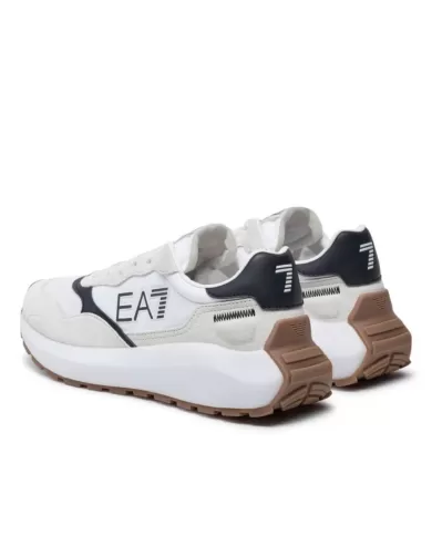 Sneakers uomo bianche/nere runner con stampa logata X8X186 XK401 | EA7