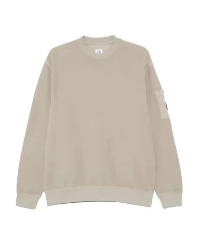 Felpa uomo sabbia con rilievi diagonali MSS285A 006614G| C.P. Company Felpa uomo sabbia con rilievi diagonali MSS285A 006614G| C.P. Company