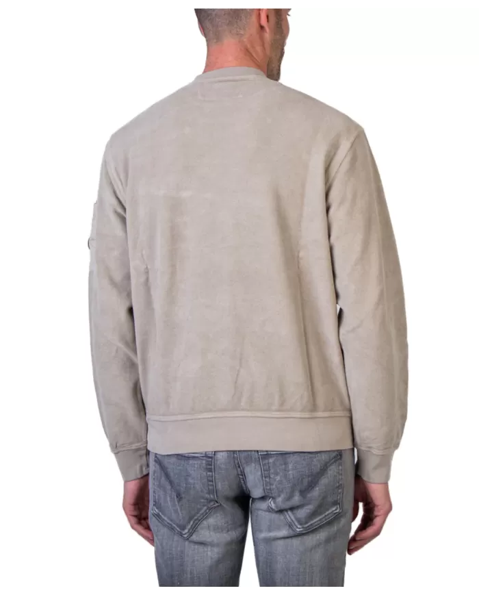 Felpa uomo sabbia con rilievi diagonali MSS285A 006614G| C.P. Company