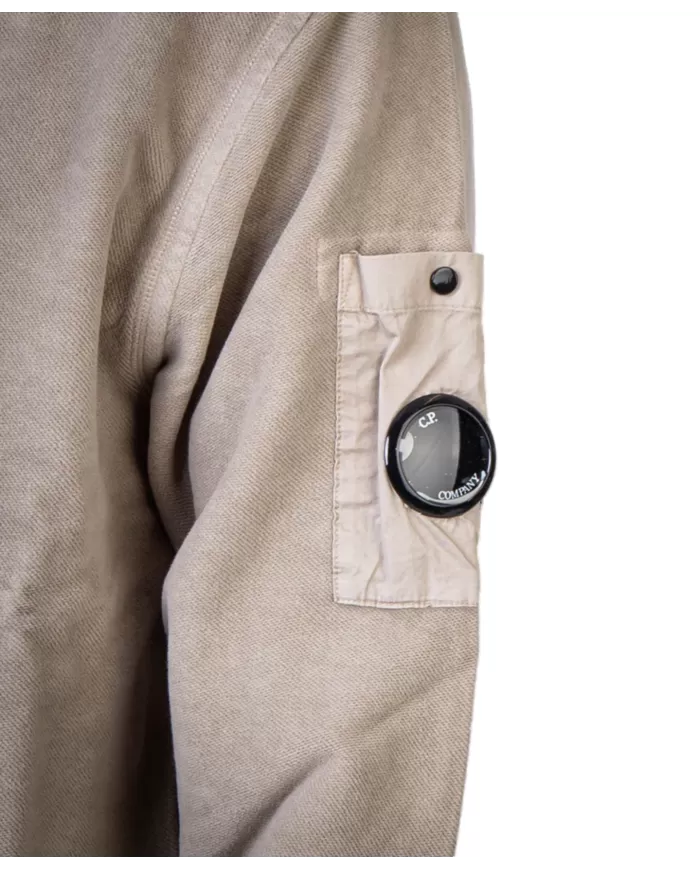 Felpa uomo sabbia con rilievi diagonali MSS285A 006614G| C.P. Company