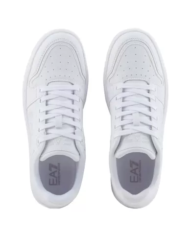 EA7 Sneakers uomo stile skater X8X189 XK404 SLASHER A-EP in PL con logo e suola con incisioni U260 full wht+antartica