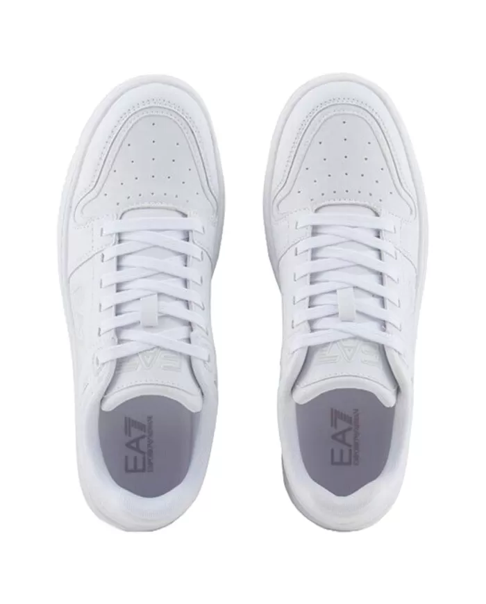 EA7 Sneakers uomo stile skater X8X189 XK404 SLASHER A-EP in PL con logo e suola con incisioni U260 full wht+antartica