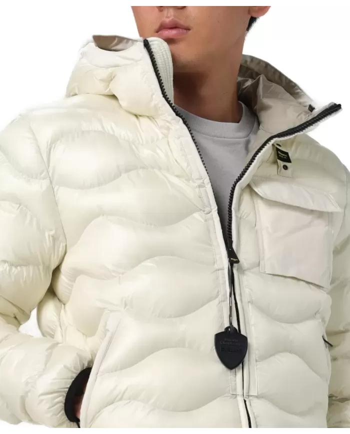 Piumino uomo bianco interno beige 24WBLUC02056 005958 BRYANT | BLAUER Piumino uomo bianco interno beige 24WBLUC02056 005958 BRYANT | BLAUER