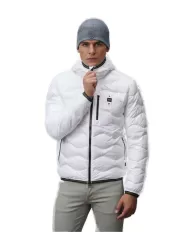 Piumino uomo bianco trapuntato a onde 24WBLUC03030 006355 WAVE| BLAUER