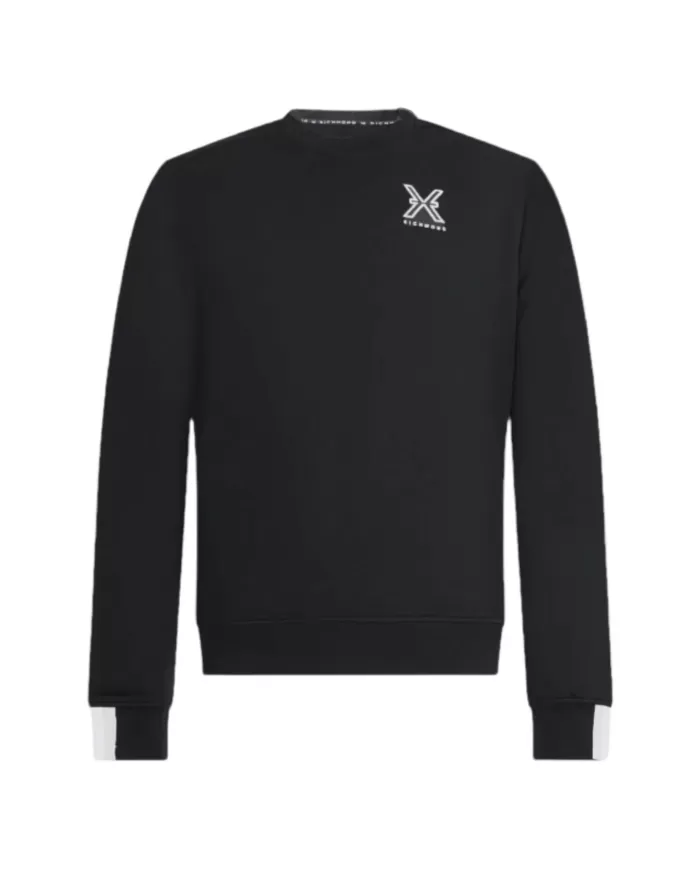 Felpa uomo nera in cotone regular UMA24002FEP8 | RICHMOND Felpa uomo nera in cotone regular UMA24002FEP8 | RICHMOND