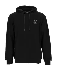 Felpa uomo nera in cotone con cappuccio UMA24003FEP8 | RICHMOND