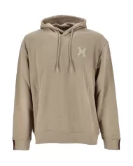 Felpa da uomo beige in cotone con cappuccio UMA24003FEP8 |RICHMOND