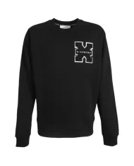 Felpa uomo nera regular in cotone UMA24034FEOF | RICHMOND