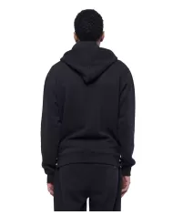 Felpa uomo nera in cotone con cappuccio e zip UMA24037FEOF | RICHMOND