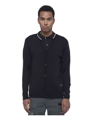 Cardigan uomo nera in lana regular UMA24064CDRI |RICHMOND Cardigan uomo nera in lana regular UMA24064CDRI |RICHMOND