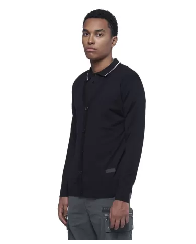 Cardigan uomo nera in lana regular UMA24064CDRI |RICHMOND Cardigan uomo nera in lana regular UMA24064CDRI |RICHMOND