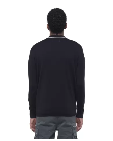 Cardigan uomo nera in lana regular UMA24064CDRI |RICHMOND Cardigan uomo nera in lana regular UMA24064CDRI |RICHMOND