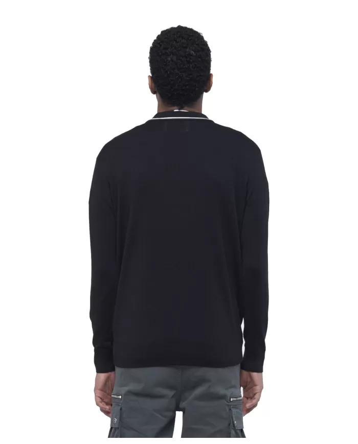 Cardigan uomo nera in lana regular UMA24064CDRI |RICHMOND