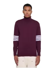 Dolcevita uomo bordeaux dettagli stripes UMA24102LUIR | RICHMOND