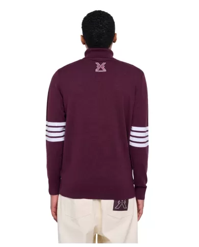 Dolcevita uomo bordeaux dettagli stripes UMA24102LUIR | RICHMOND Dolcevita uomo bordeaux dettagli stripes UMA24102LUIR | RICHMOND