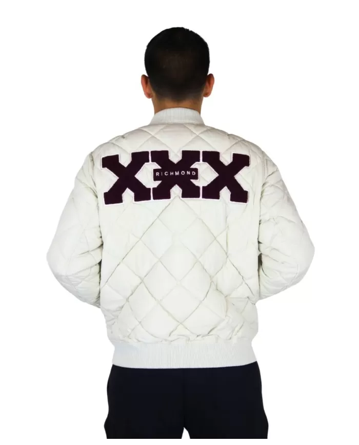 Giubbino uomo bianco bomber rendina UMA24114PIHB | RICHMOND Giubbino uomo bianco bomber rendina UMA24114PIHB | RICHMOND