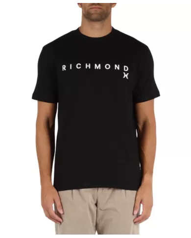 T-shirt uomo nera in cotone UMA24143TS1F |RICHMOND T-shirt uomo nera in cotone UMA24143TS1F |RICHMOND
