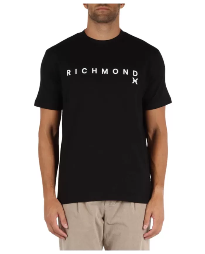 T-shirt uomo nera in cotone UMA24143TS1F |RICHMOND T-shirt uomo nera in cotone UMA24143TS1F |RICHMOND