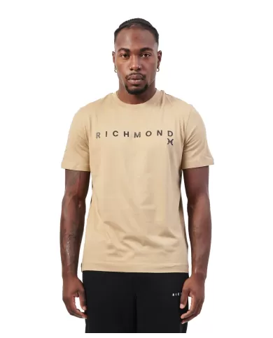 T-shirt uomo beige in cotone UMA24143TS1F | RICHMOND T-shirt uomo beige in cotone UMA24143TS1F | RICHMOND