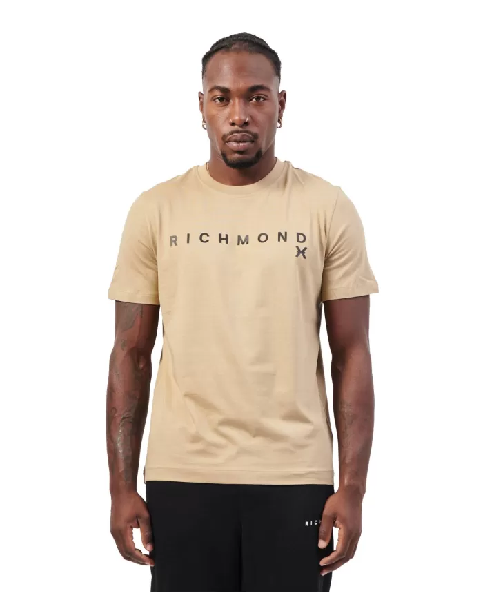 T-shirt uomo beige in cotone UMA24143TS1F | RICHMOND T-shirt uomo beige in cotone UMA24143TS1F | RICHMOND