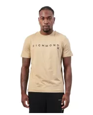 T-shirt uomo beige in cotone UMA24143TS1F | RICHMOND