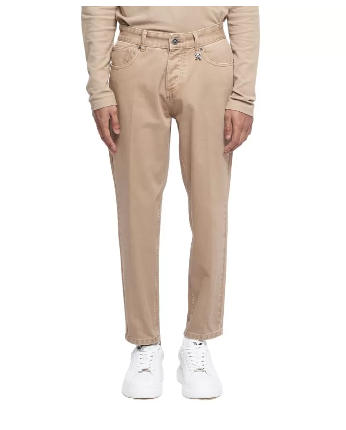Jeans uomo beige con piega sulla gamba UMA24083JEEXG | RICHMOND Jeans uomo beige con piega sulla gamba UMA24083JEEXG | RICHMOND