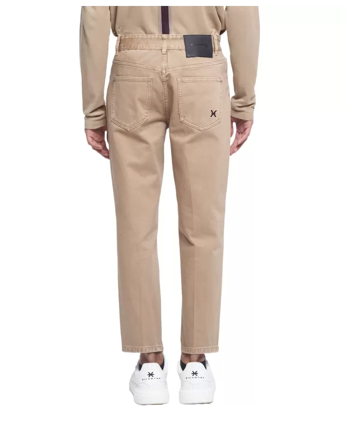 Jeans uomo beige con piega sulla gamba UMA24083JEEXG | RICHMOND