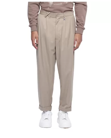 Pantalone uomo beige classico con pences UMA24104PAHB | RICHMOND Pantalone uomo beige classico con pences UMA24104PAHB | RICHMOND