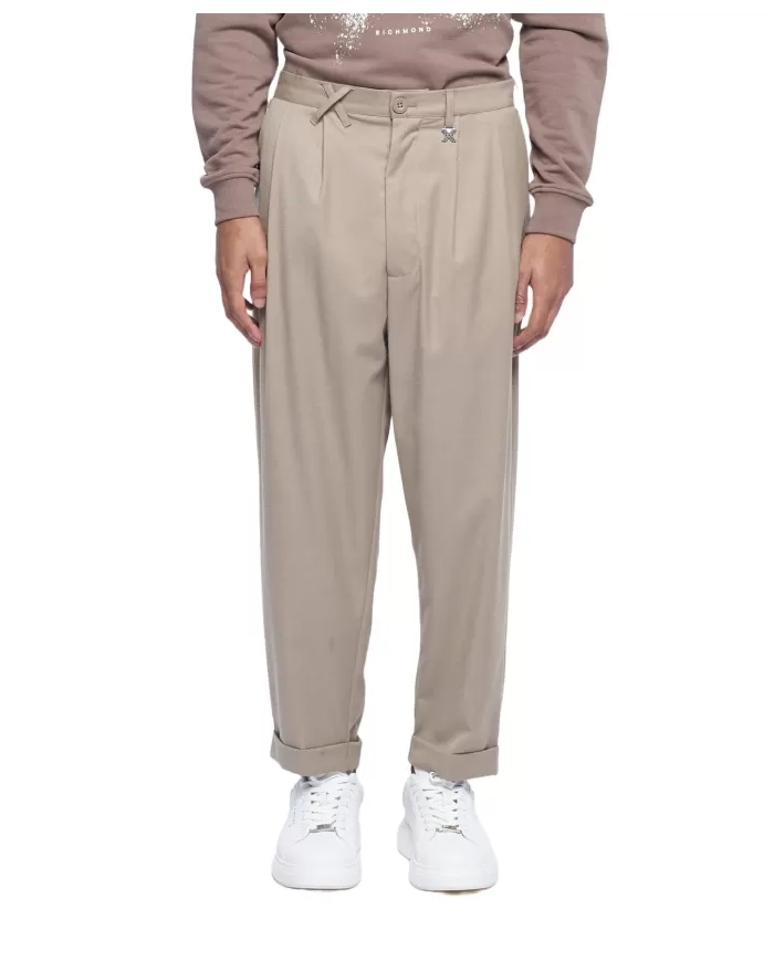 Pantalone uomo beige classico con pences UMA24104PAHB | RICHMOND Pantalone uomo beige classico con pences UMA24104PAHB | RICHMOND