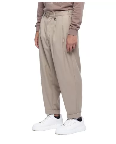 Pantalone uomo beige classico con pences UMA24104PAHB | RICHMOND Pantalone uomo beige classico con pences UMA24104PAHB | RICHMOND