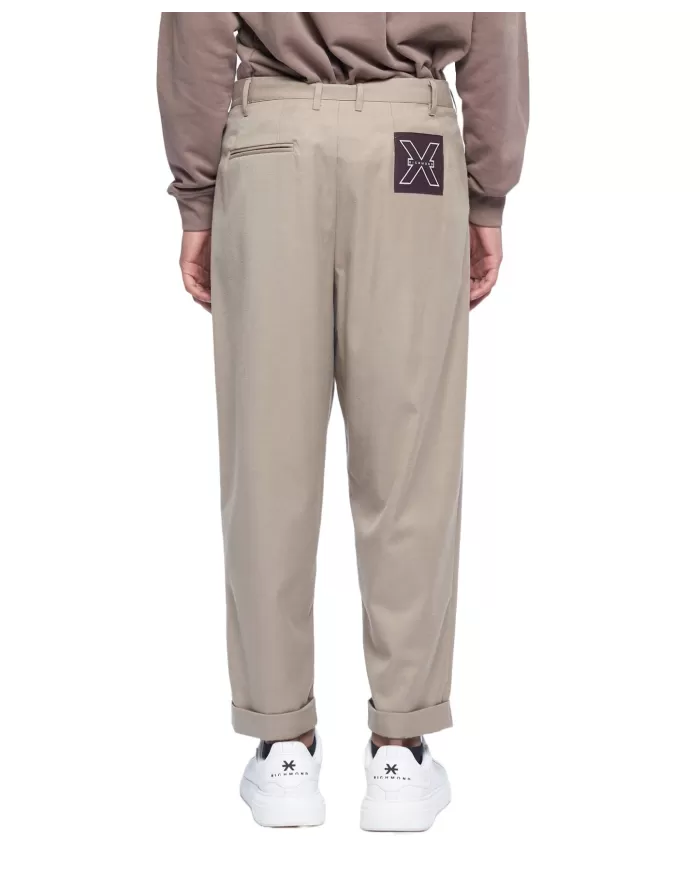 Pantalone uomo beige classico con pences UMA24104PAHB | RICHMOND
