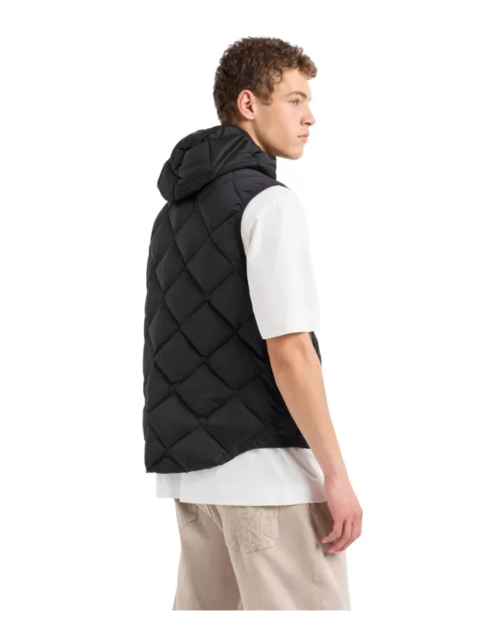 Piumino smanicato uomo nero trapuntato 6DZQ01 ZN4XZ | ARMANI EXCHANGE