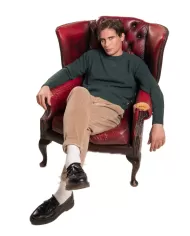 Maglione uomo dark green in lana CHARLIE WN8 |IMPURE