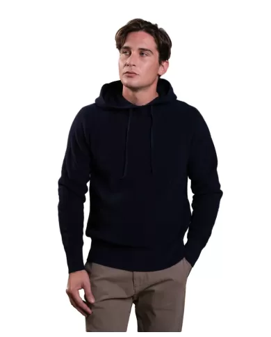 Felpa uomo blu in lana con capuccio CRUZ WOV | IMPURE Felpa uomo blu in lana con capuccio CRUZ WOV | IMPURE