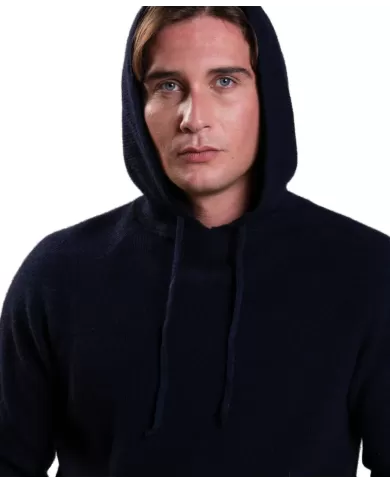 Felpa uomo blu in lana con capuccio CRUZ WOV | IMPURE Felpa uomo blu in lana con capuccio CRUZ WOV | IMPURE