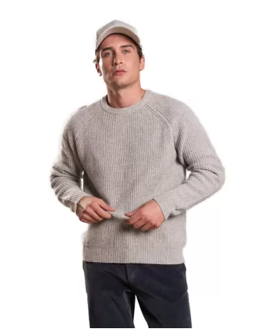 Maglione uomo grey in mouliné a costa taglio raglan ERICK WN7 |IMPURE Maglione uomo grey in mouliné a costa taglio raglan ERICK WN7 |IMPURE